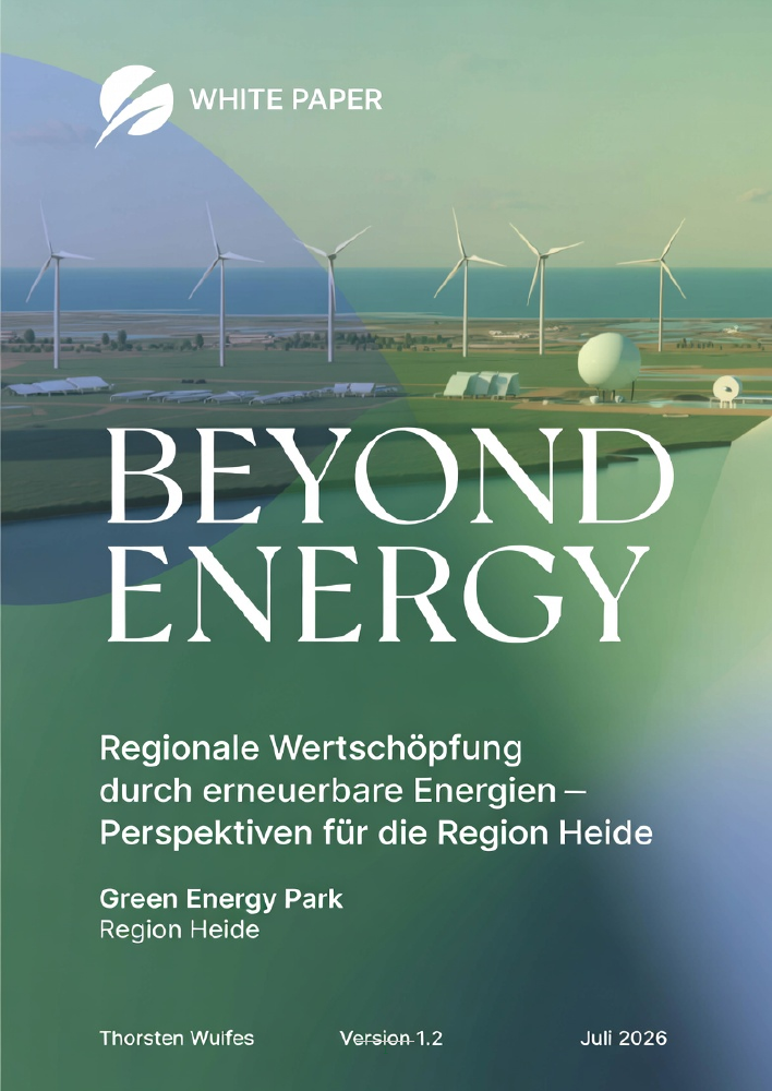 Beyond Energy white paper cover: regional value creation through renewable energy, perspectives for the Heide region